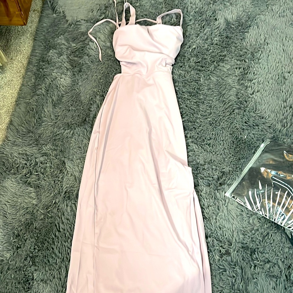 Halara midi dress tie back new lavender XS